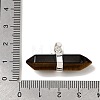 Natural Tiger Eye Double Terminal Pointed Pendants G-NH0001-15P-08-3