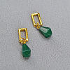 Brass & Natural Green Onyx Agate Hoop Earrings FS-WG916EC-06-1