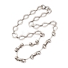 Vintage 304 Stainless Steel Rhombus Link Mixed Chain Necklaces NJEW-C115-08AS-4