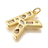 Brass Micro Pave Clear Cubic Zirconia Pendants KK-G521-01G-K-2