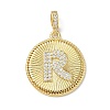 Brass Micro Pave Clear Cubic Zirconia Pendants KK-L253-17G-R-1