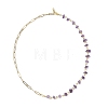 Handmade Natural Amethyst Chip Beads & 304 Stainless Steel Paperclip Chain Necklaces NJEW-JN05499-01-1