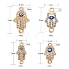 40Pcs 4 Style Alloy Rhinestone Links/Connectors ALRI-LS0001-01-3