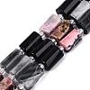 Natural Rhodonite & Eagle Eye & Obsidian Beads Strands G-Q614-01A-02-2