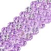 Baking Paint Electroplate Transparent Glass Beads Strands EGLA-Q136-04A-07-1