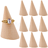 10Pcs Natural Wood Ring Displays RDIS-SC0001-06-1