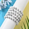 Natural Howlite Beaded Stretch Bracelets BJEW-Q692-42-10mm-2