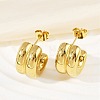 304 Stainless Steel C-Shaped Stud Earrings EJEW-S272-01G-1