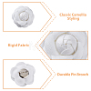 6Pcs 3 Size Camellia Shaped Velet Lapel Pins JEWB-FH0001-34-4
