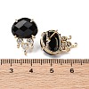 Brass Micro Pave Cubic Zirconia Stud Earring Findings with Natural Black Obsidian KK-Z096-05G-14-3