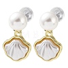 Shell Shape Alloy Dangle Stud Earrings EJEW-F408-01G-2