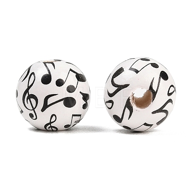 Printed Wooden Beads WOOD-T034-01A-1