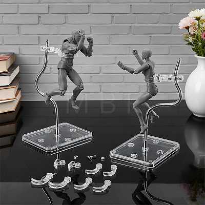 Adjustable Plastic Stand Base Action Figure Display Holder ODIS-WH0030-316A-1