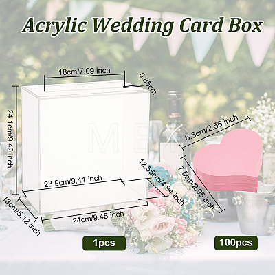 Olycraft Rectangle Acrylic Wedding Card Box CON-OC0001-58-1