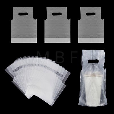 100Pcs HDPE Drink Carrier Packaging Bags for Delivery ABAG-WH0039-71A-1
