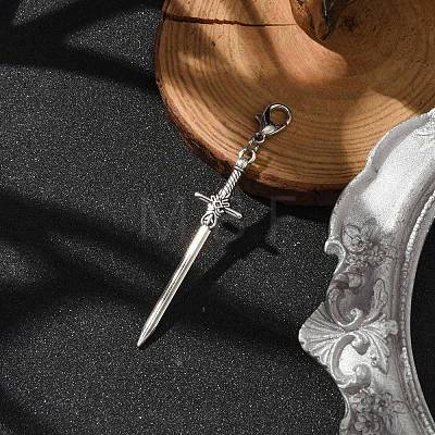 Alloy Sword Big Pendant Decoration X-HJEW-JM02179-1