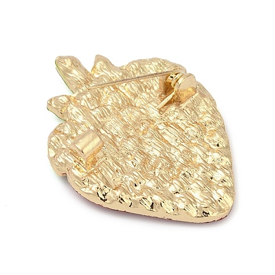 Fruit Zinc Alloy Rhinestone Brooches for Backpack Clothes JEWB-R068-02A-G-1