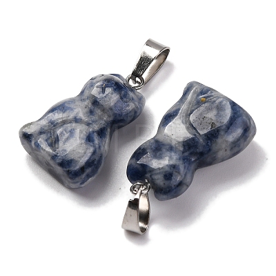 Natural Blue Spot Jasper Pendants G-B127-08P-02-1