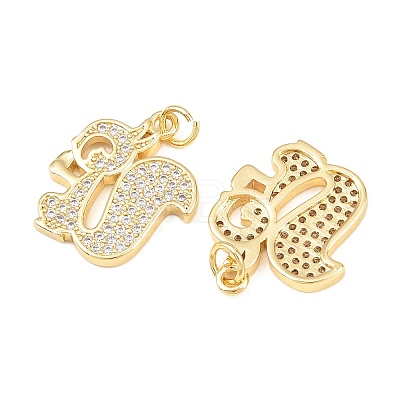 Brass Micro Pave Cubic Zirconia Pendants KK-C162-086C-G-1