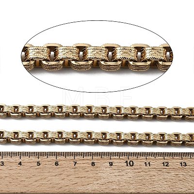 7MM 304 Stainless Steel Textured Box Chain Necklaces NJEW-P358-01G-1
