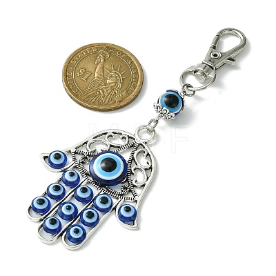 Alloy with Resin Evil Eye Pendant Decoration HJEW-JM01473-02-1