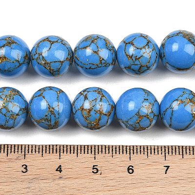 Synthetic Gold Line Turquoise Graduated Beads Strands GG-CBA2AE1-A03-B-1