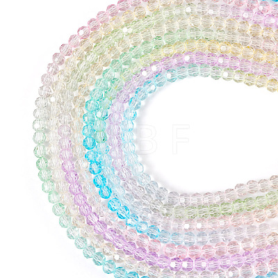 8 Strands 4 Colors Transparent Glass Beads Strands GLAA-TA0001-23-1