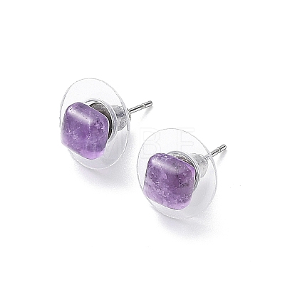 Natural Gemstone Stud Earrings for Women EJEW-K091-01P-A-1