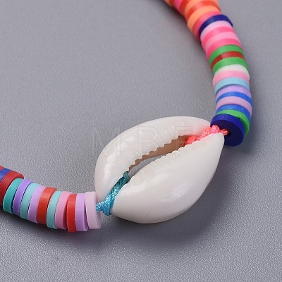 Eco-Friendly Handmade Polymer Clay Heishi Beads Kids Braided Bracelets BJEW-JB04317-1