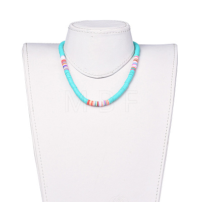 Handmade Polymer Clay Heishi Beaded Necklaces NJEW-JN02448-1