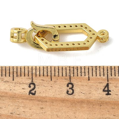 Brass Pave Clear Cubic Zirconia Fold Over Clasps KK-M320-26G-1