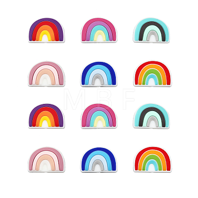 12Pcs 6 Colors Food Grade Eco-Friendly Silicone Beads SIL-CA0001-61-1