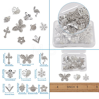 Alloy Rhinestone Pendants RB-TA0001-04-1