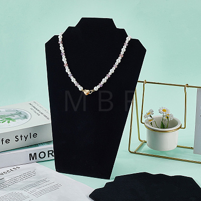 2-Slot Paperboard Covered with Lint Cloth Slant Back Bust Shaped Necklace Display Stands NDIS-WH20015-02A-1