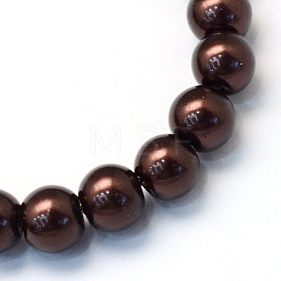 Baking Painted Pearlized Glass Pearl Round Bead Strands HY-Q003-6mm-40-1
