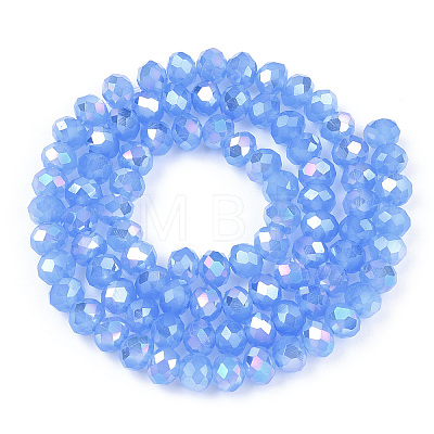 Electroplate Glass Beads Strands EGLA-A034-J8mm-B08-1