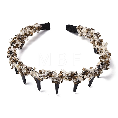 Plastic with Polyester Hair Bands OHAR-B007-04B-1