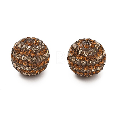 Stripe Pattern Polymer Clay Rhinestone Beads CLAY-NH0001-01F-1