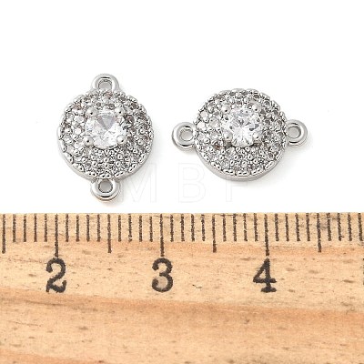 Brass Micro Pave Cubic Zirconia Connector Charms KK-U056-31P-1