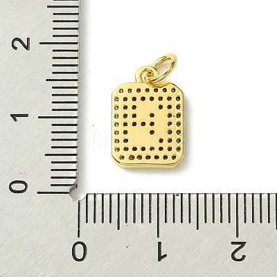 Rack Plating Brass Micro Pave Clear Cubic Zirconia Charms KK-G501-01G-G-1