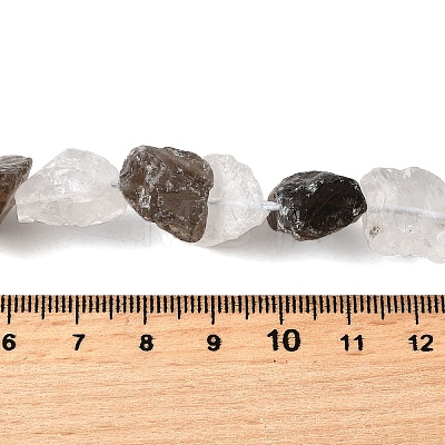Natural Quartz Crystal and Smoky Quartz Beads Strands G-S386-C16-1