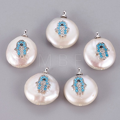 Natural Cultured Freshwater Pearl Pendants PEAR-F008-56P-1