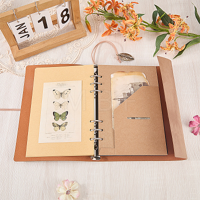 Rectangle Imitation Leather with Alloy Scrapbook DIY Binder Photo Album AJEW-WH20006-475C-1