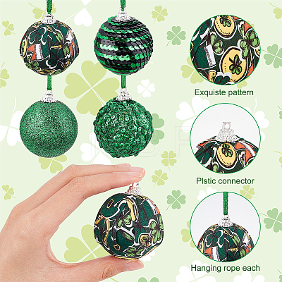 Saint Patrick's Day Theme Foam Ball Pendant Decorations AJEW-WH0317-93A-1