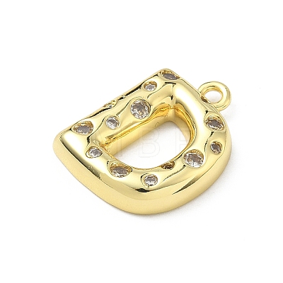Brass Micro Pave Clear Cubic Zirconia Pendants KK-I476-02G-D-1