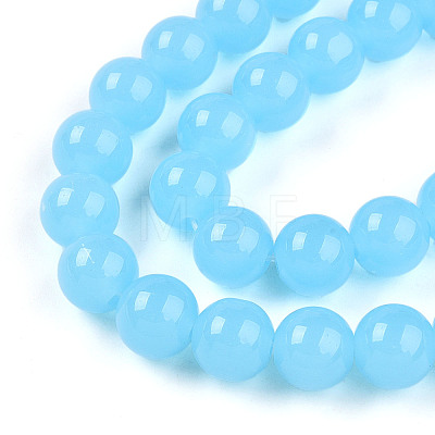 Imitation Jade Glass Beads Strands GLAA-T032-J10mm-04-1