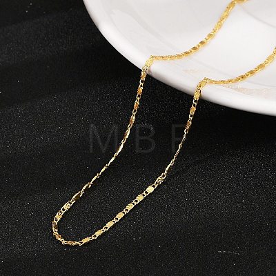 Brass Textured Oval Link Chain Necklaces NJEW-H053-01B-G01-1