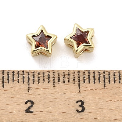 Brass with Cubic Zirconia Beads KK-H527-17G-1