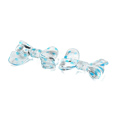 Transparent Printed Acrylic Beads OACR-H124-01B-1