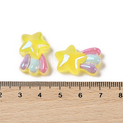 Glitter Plated Resin Cabochons RESI-H163-07C-1